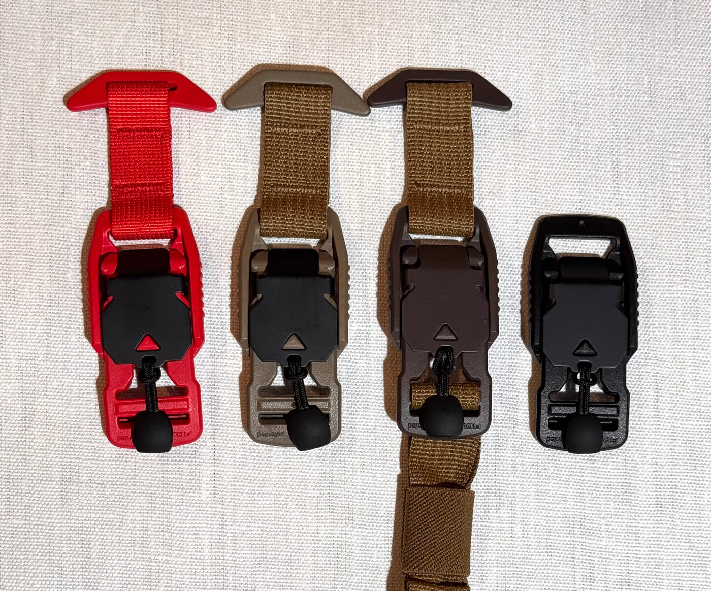 Buckle colors - Red, Tan, Brown, Black